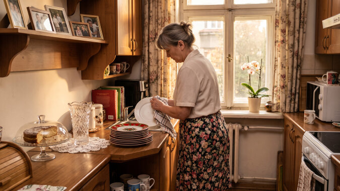 Na osiemdziesiątych urodzinach mamy brat wzniósł toast i podziękował losowi, że "mama nigdy nie jest sama". Do lekarza wożę ją we wtorki, zakupy robię w piątki, w niedzielę gotuję rosół. Brat był u mamy w Wielkanoc, przywiózł tulipany