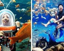 Wiejski staw w Indonezji stał się podwodnym miejscem dla selfie