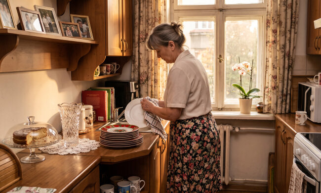 Na osiemdziesiątych urodzinach mamy brat wzniósł toast i podziękował losowi, że "mama nigdy nie jest sama". Do lekarza wożę ją we wtorki, zakupy robię w piątki, w niedzielę gotuję rosół. Brat był u mamy w Wielkanoc, przywiózł tulipany