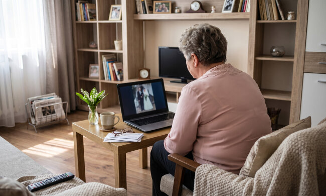 Wnuczka brała ślub w Toskanii. Syn powiedział, że przelot i hotel to «logistyka nie na babcię» — obejrzę transmisję, będzie jak na żywo. Druhna ustawiła telefon przy drzwiach kaplicy. Przez czterdzieści minut widziałam plecy gości