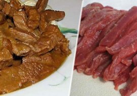 Beef stroganoff. Pycha