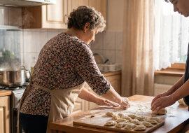 Szesnastoletni wnuk, który na rodzinnych obiadach zawsze siedzi w telefonie, w sobotę przyjechał do mnie sam, z zeszytem. Powiedział: „babciu, naucz mnie twoich pierogów, chcę zaskoczyć Olę". Lepiliśmy do wieczora